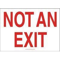 Accuform Signs MEXT911VS Accuform Signs 10" X 14" Red And White Adhesive Value Exit Sign "Not An Exit"